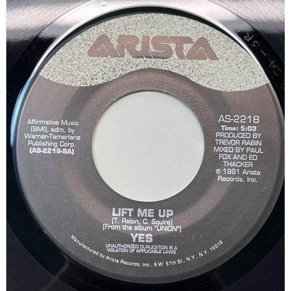 Other - Yes Lift Me Up / Give & Take 45 Prog Rock 1991 Arista 2218